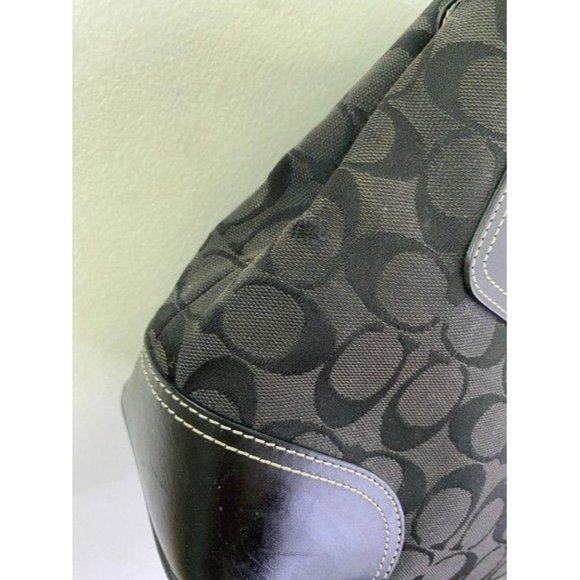 coach bag gray black fabric tote - Picture 8 of 10